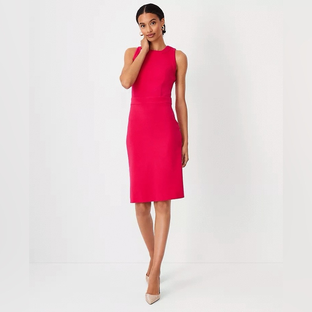 Cute button back halter sheath dress.